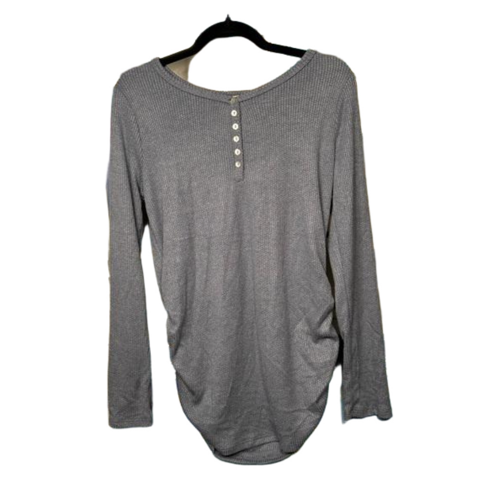 Full Moon Maternity Waffle Henley Top - Size XL - Brand New Without Tags
